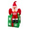 GOOSH 6FT Santa on Gift Box Inflatable with LED Lights for Outdoor Christmas Décor